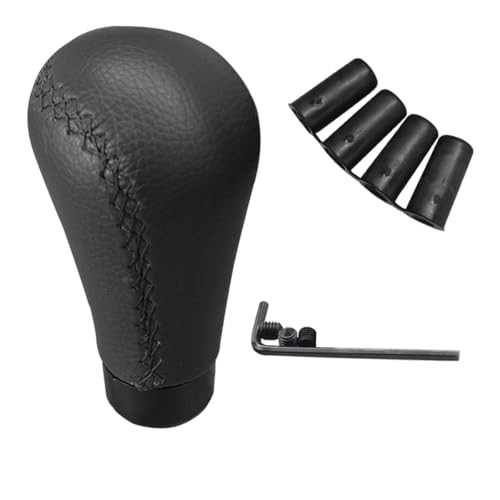 5 Speed Shifter Knobs, Manual Transmission Shifting Stick Handle, Leather Black