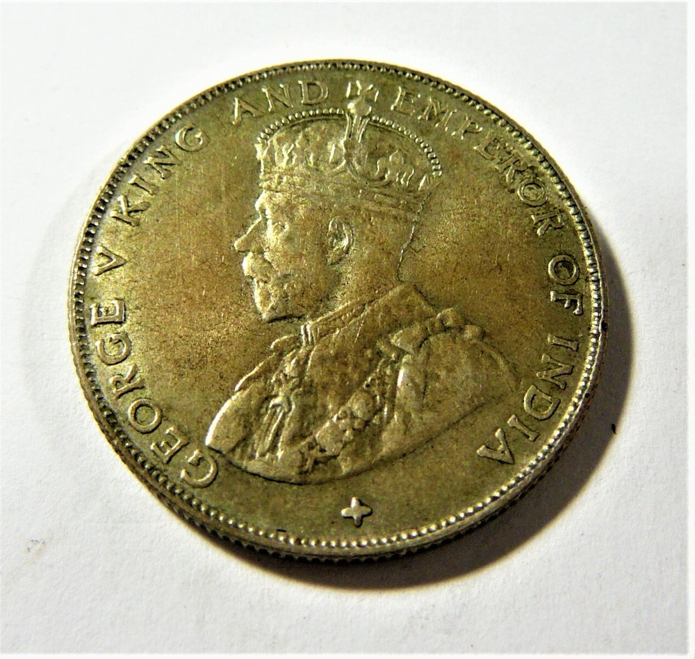 Straits Settlements  1920 Silver 50 Cents AU