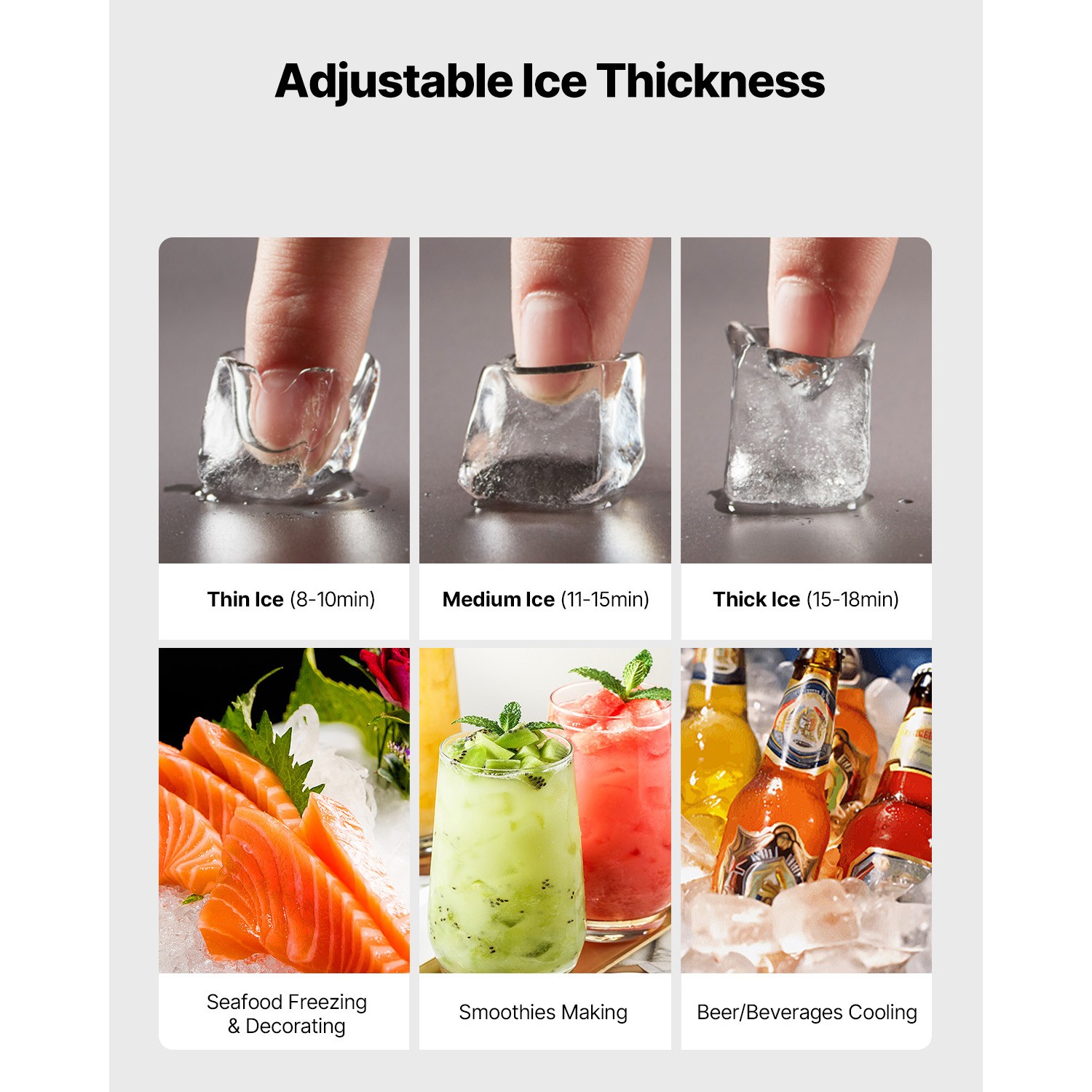 Commercial Ice Maker Machine - Head 360 lbs/Day Self-Cleaning Ice Machine