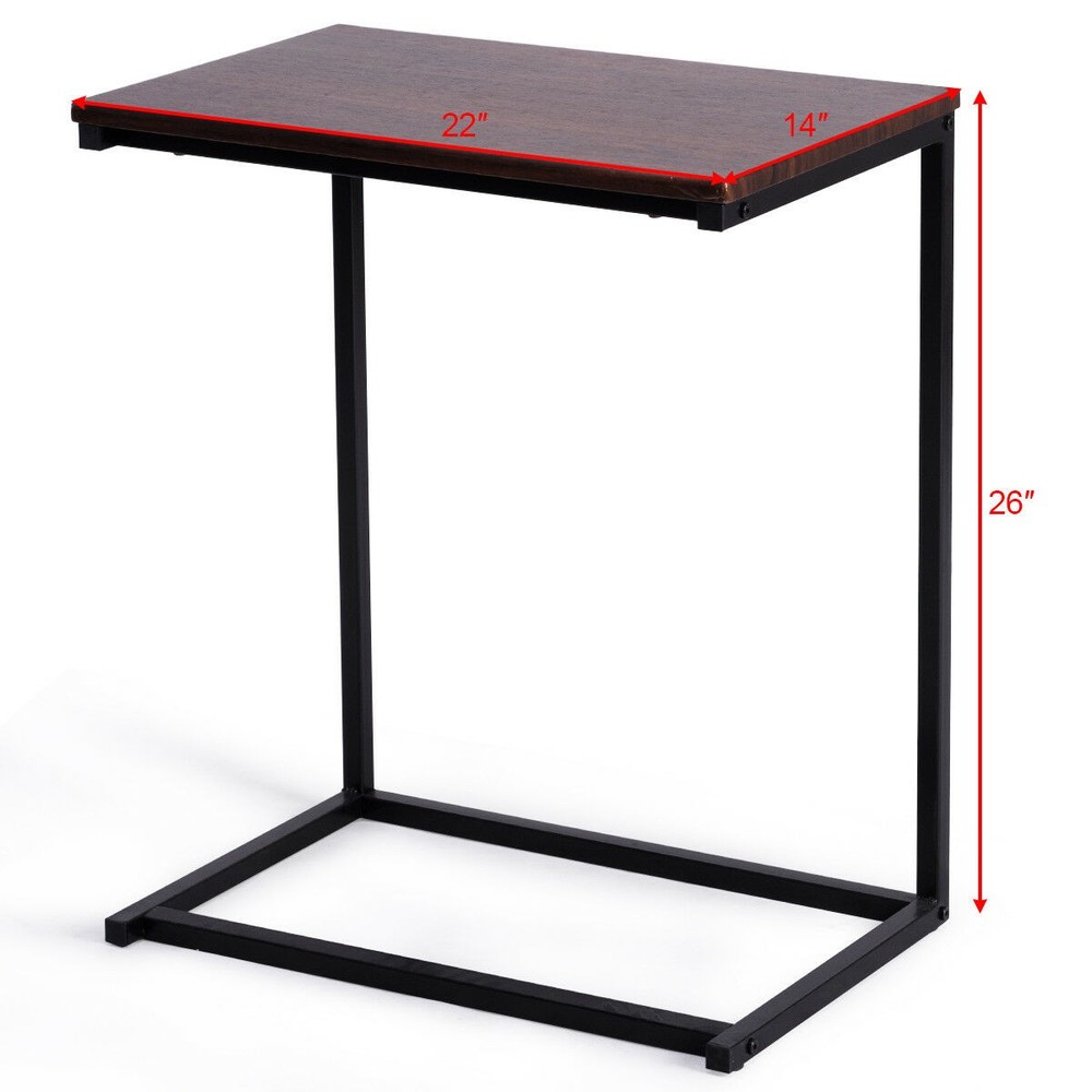 2PCS Laptop Holder Sofa Side End C-Shape Table Multiple Stand Desk Notebook Home