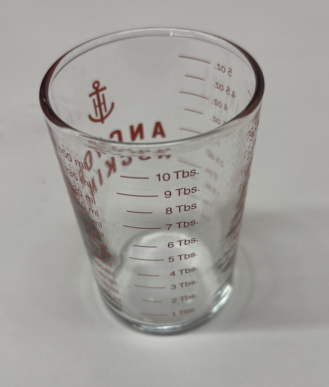 ANCHOR HOCKING 5 oz. Graduated MEASURING GLASS Tempered Jigger Shot MultiTool