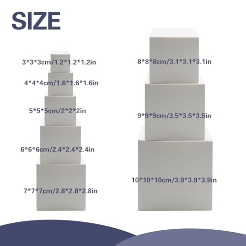 8 PCS Nesting Gift Boxes Assorted Size (1.2'' -4'') Prank Surprise White