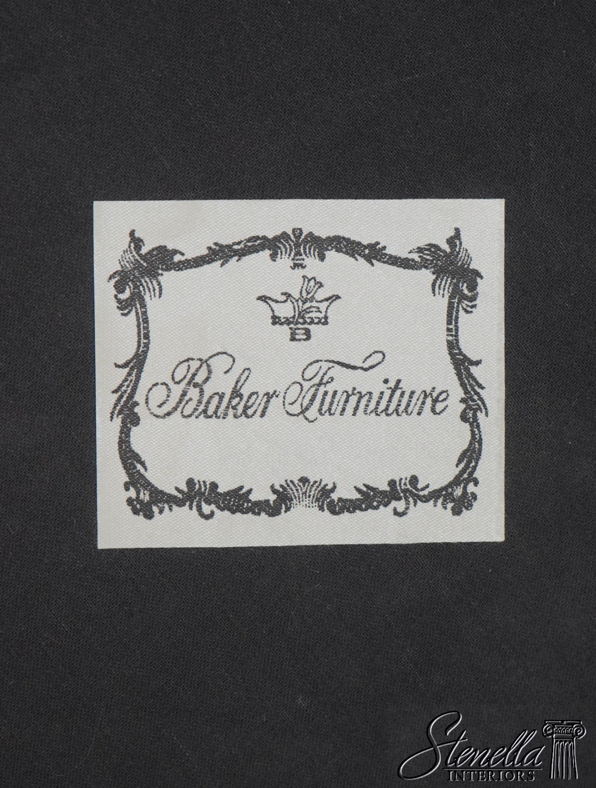 71656: BAKER Round Green Velvet Style Upholstered Ottoman