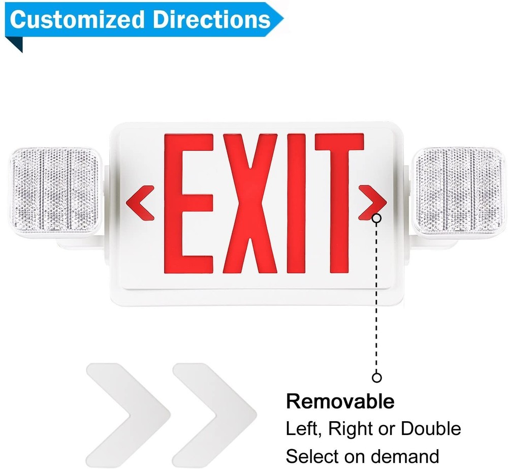 4 Packs UL Listed- Led Red Emergency Exit Lighting Battery Backup Exit Signs Set