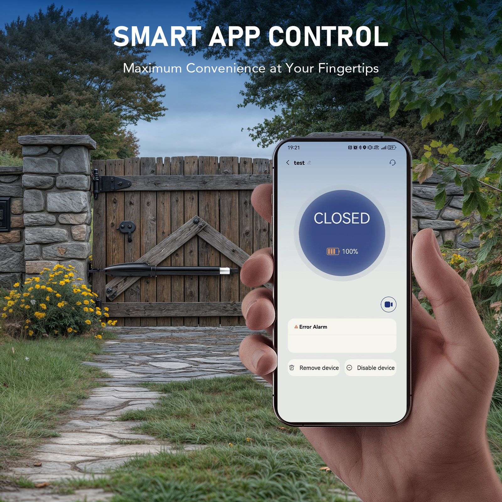 CO-Z Automatic Single Swing Gate Opener with APP Control for 660lb 18ft Gates