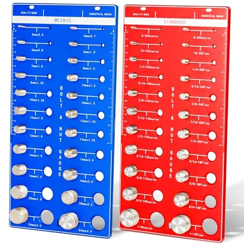 Nut and Bolt Thread Checker Standard and Metric, 44 Bolt 44 Size Thread Checker