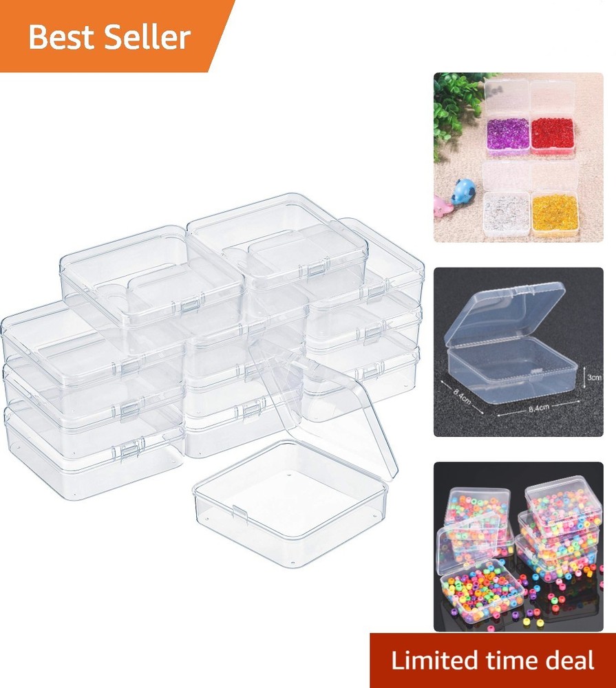 Durable Hinged Lid Craft Storage Boxes - Perfect for Beads & Small Items