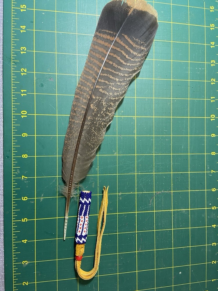 DIY Beaded Feather Sleeve S