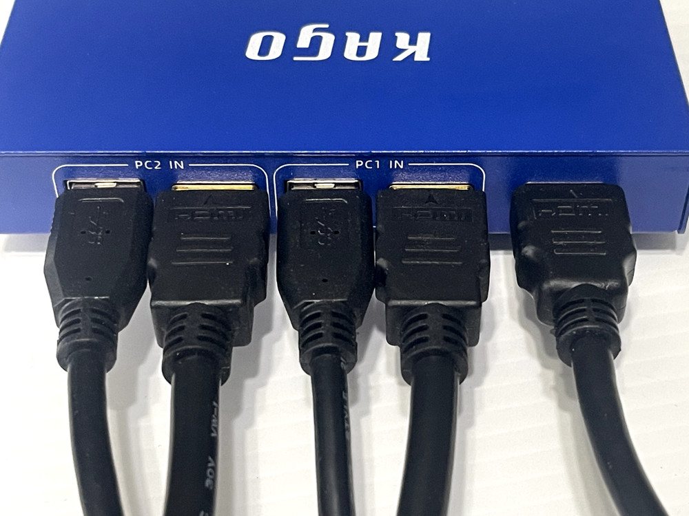 KAGO 8K HDMI KVM Switch for 2 PCs w/ Cables & External Switch