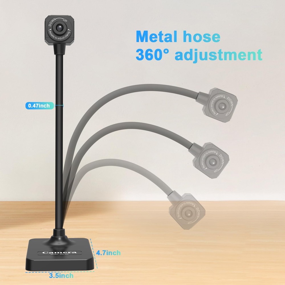 USB Document Camera for Teachers, Webcam for Distance Learning,Manual Focus C...
