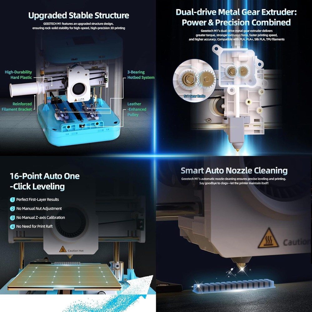 Geeetech M1 Mini 3D Printer Mini Size Multiple Functions Printer Gift for kids