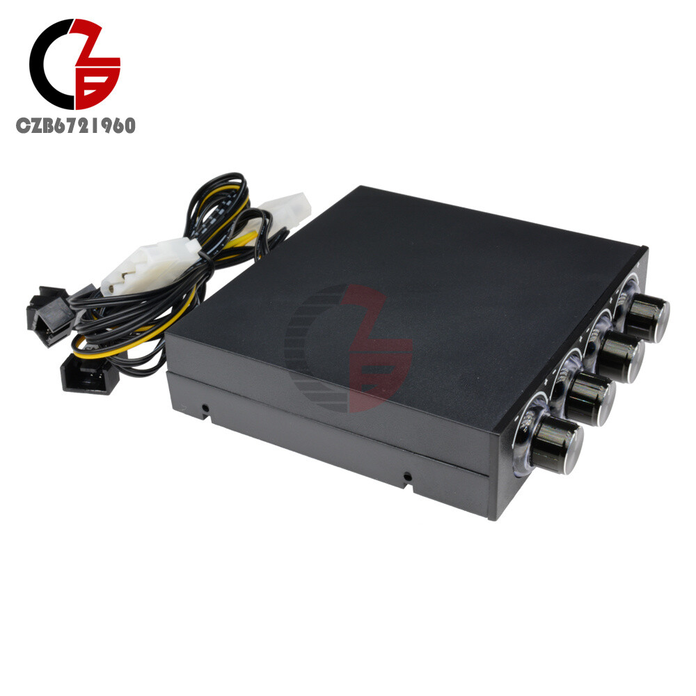 4 Channel Fan Speed Control Controller LED Cooling Front Panel For 3.5" PC CPU