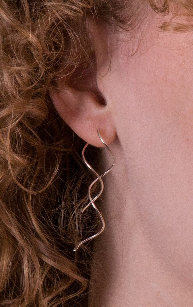 Spiral Threader Earring, Sterling Silver Dangle Earring