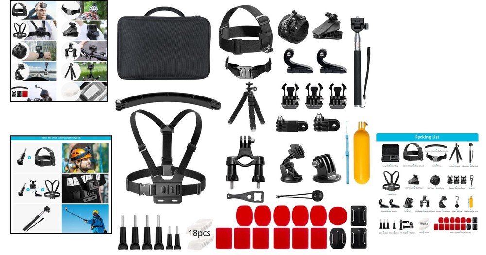 60 in 1 GoPro & Action Camera Accessories – Capture Every Angle