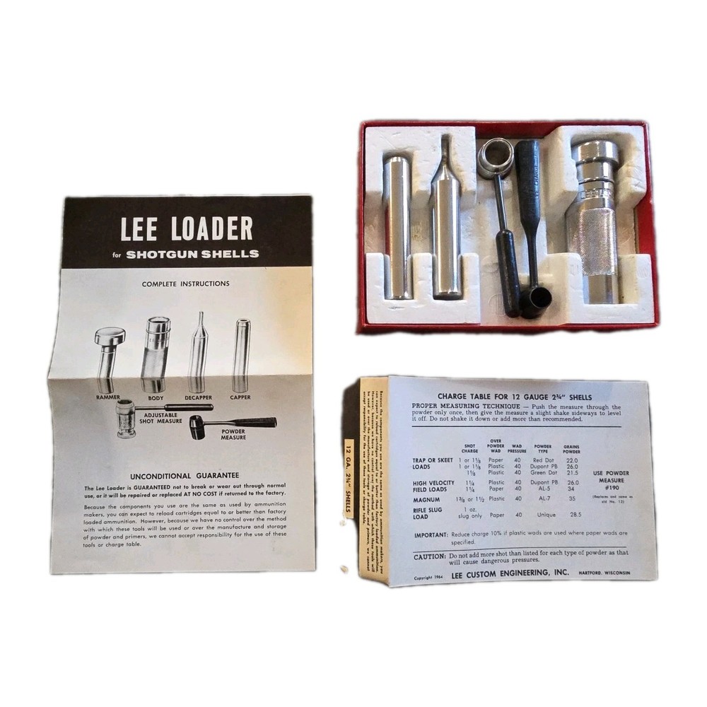 🚨Rare Vintage - LEE LOADER 12 Ga. Gauge 2 3/4" Shell HAND LOADER RELOADING TOOL