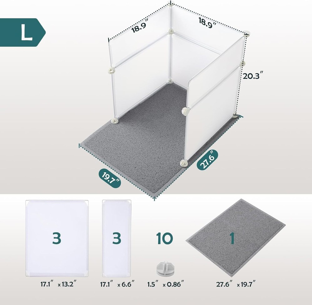 Large Cat Litter Box Enclosure Splash Guard Kit