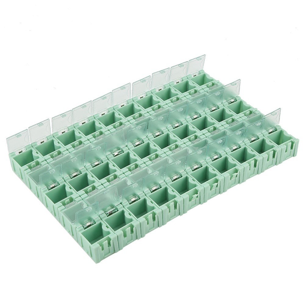 50Pcs Green SMT SMD Container Box Electronic Components Mini Storage Case New