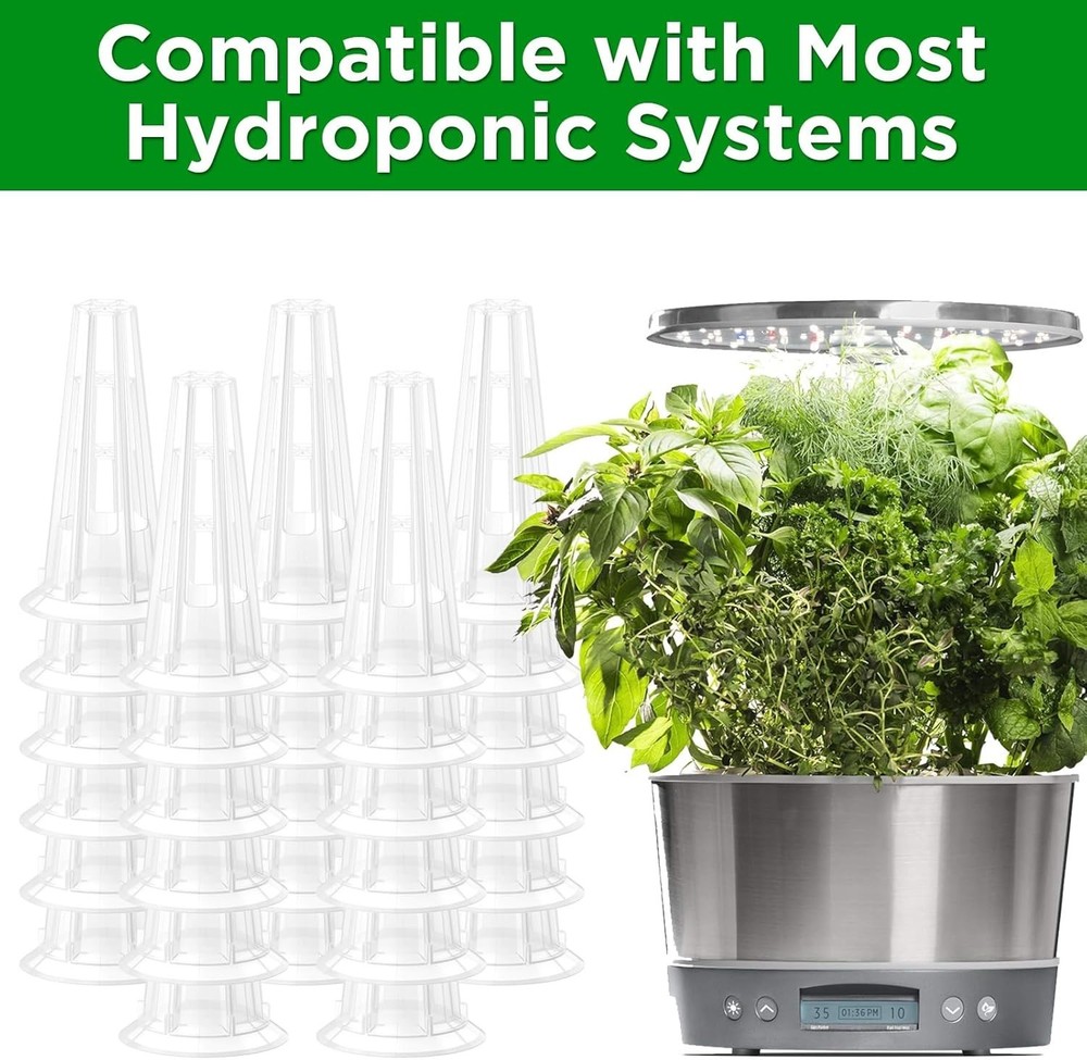 Modern White Grow Baskets - 50 Pack for Efficient Hydroponic Gardening