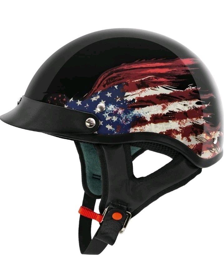 VCAN Cruiser Solid Half Face Motorcycle Helmet