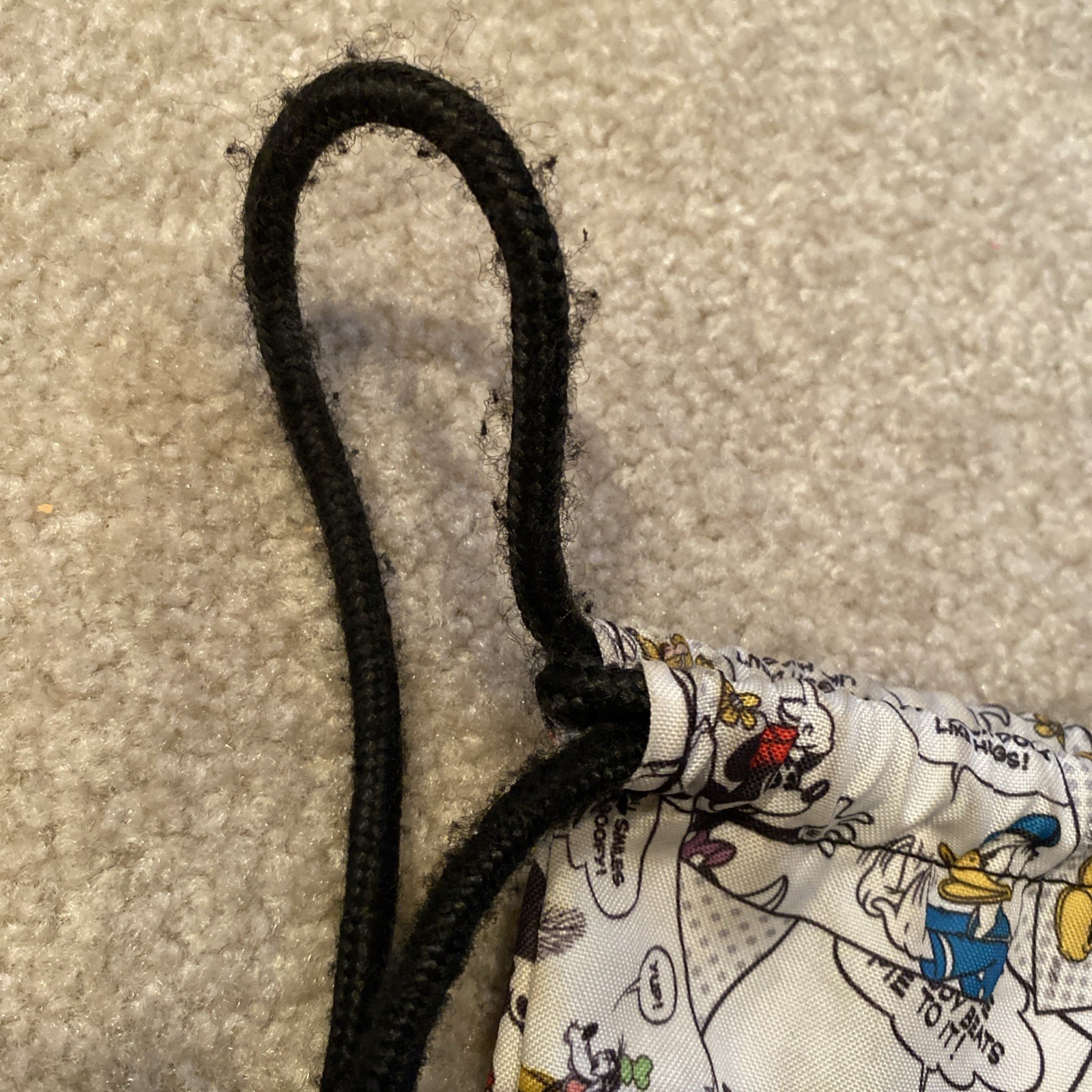 Walt Disney World Parks Drawstring Backpack Comic Strip Mickey Mouse Cinch Bag