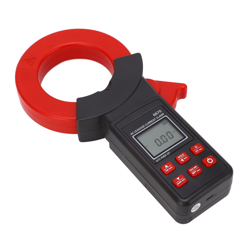 AC Leakage Ammeter Clamp LCD Backlight High Accuracy Leakage Current Meter