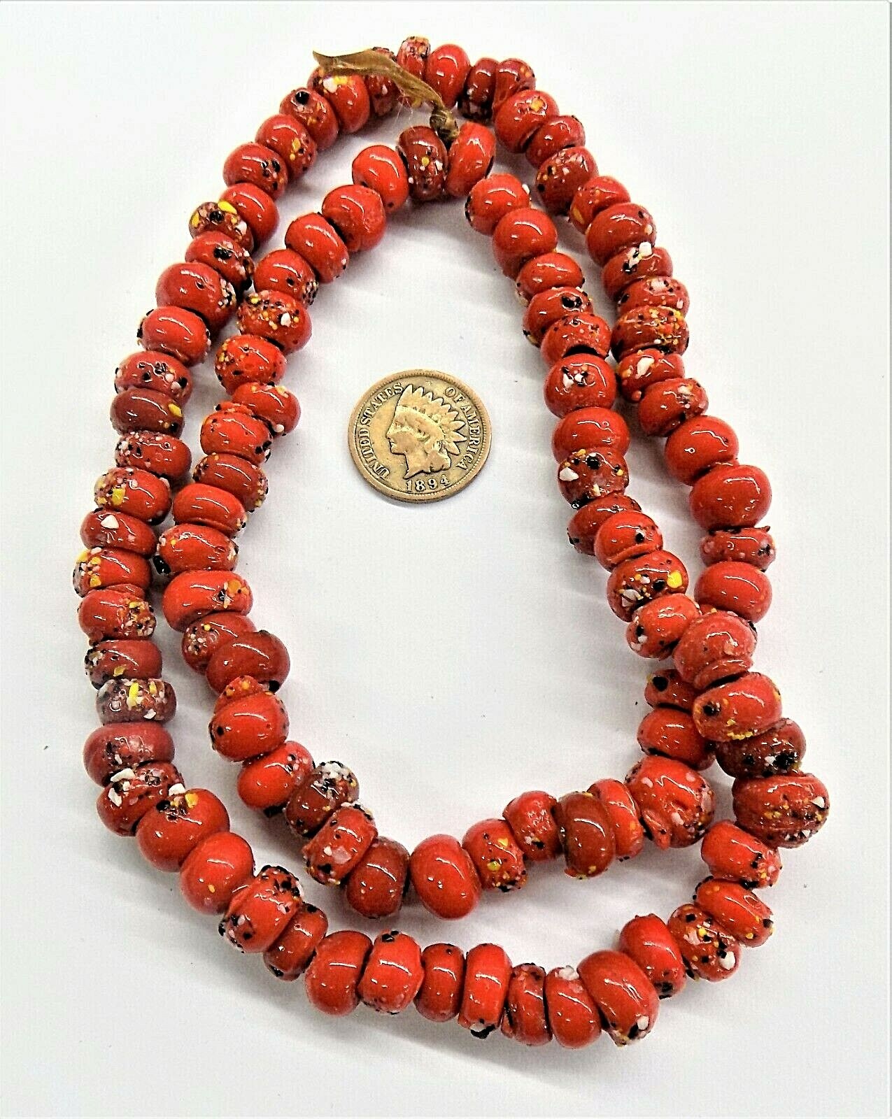 200 Loose   Sunset Padre / Crow End of the Day Crumb  African Trade Beads  161a