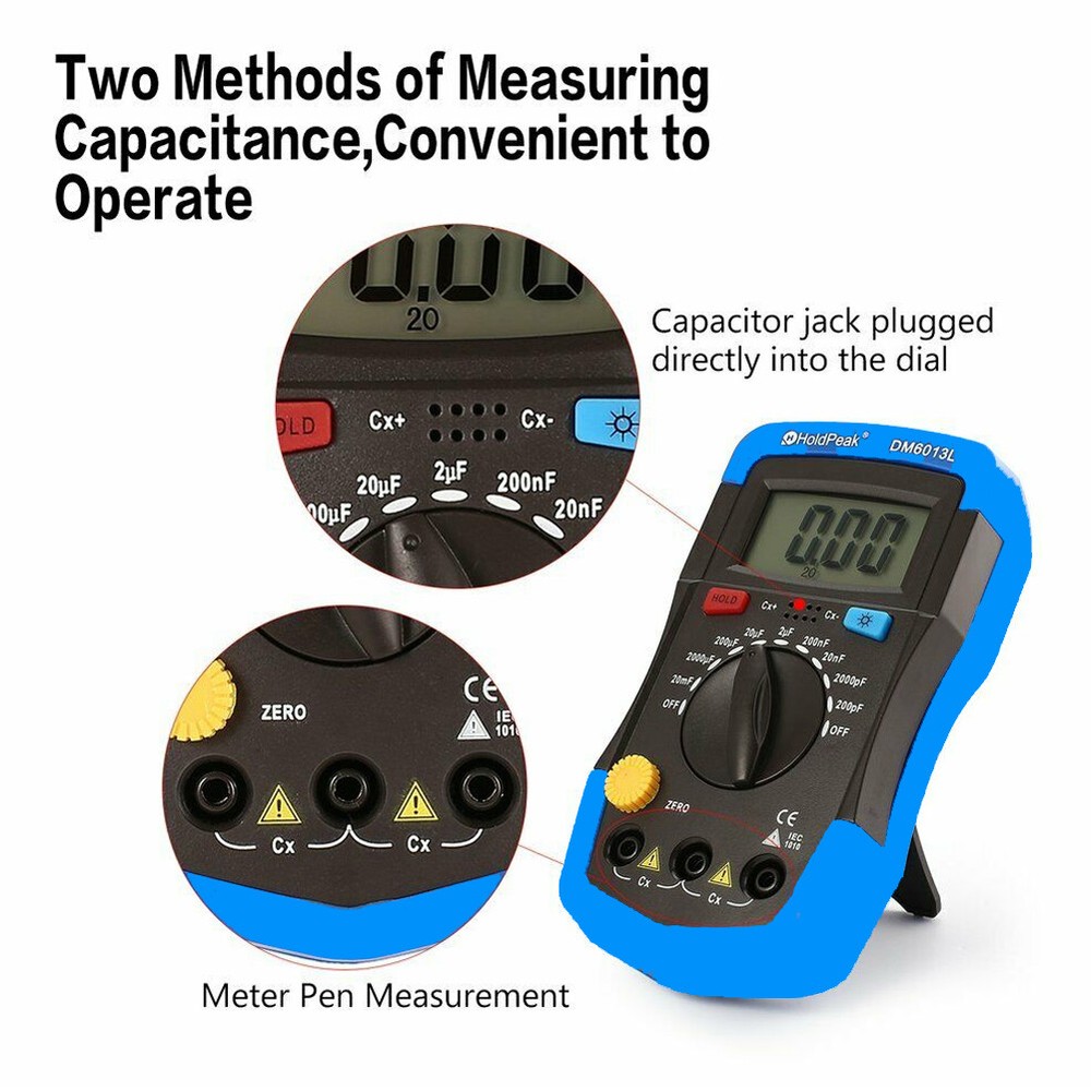 HoldPeak DM6013L Handheld Digital Capacitance Meter W/ LCD Backlight 1999 Counts