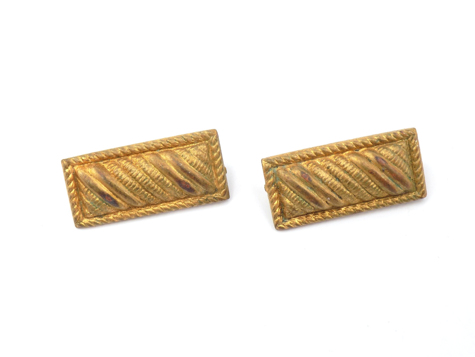 Original WWI Era US Army 2nd Lieutenant Shirt Collar Bar Insignia Set