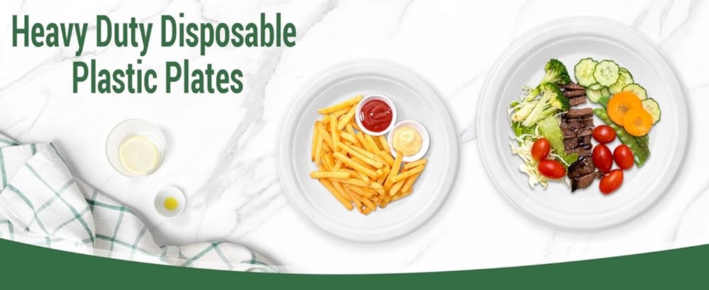 50 postable Paper Plates, Includes 25- & 25- Heavy Duty