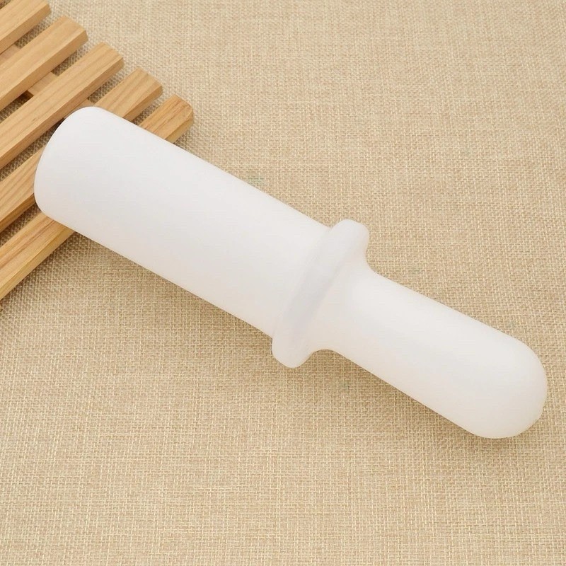 White Plastic Meat Grinder Pusher Easy Clean Accessory Matte Finish Manual
