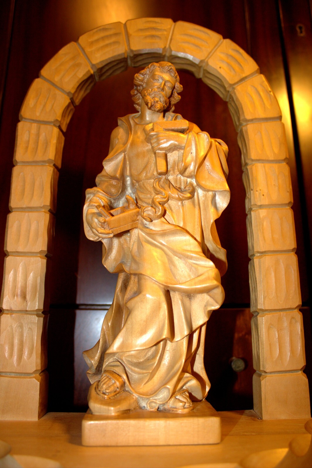 11.6"/16" HAND CARVED WOOD PATRON SAINT JOSEPH CARPENTER FIGURE STATUE SCULPTURE