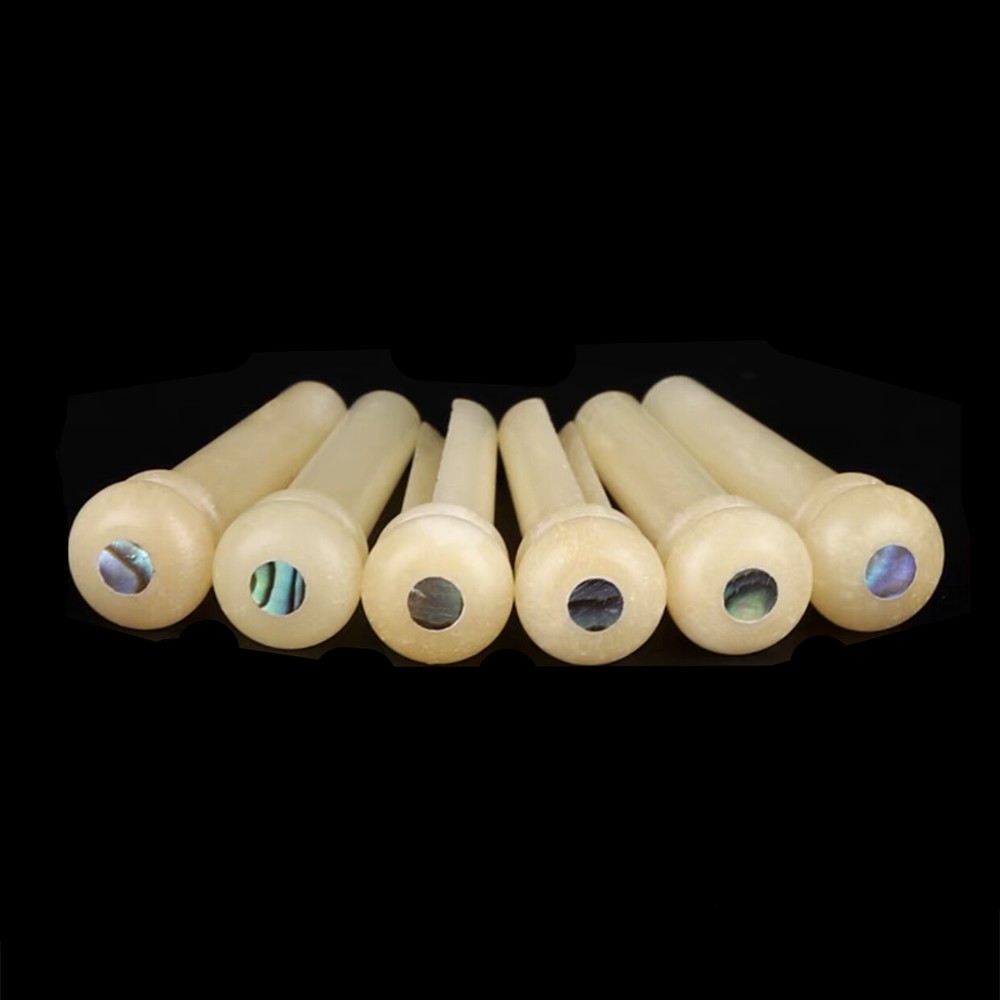 60x Bone Guitar Pin Abalone Inaly String Peg Unbleached Bridge Luthier H01