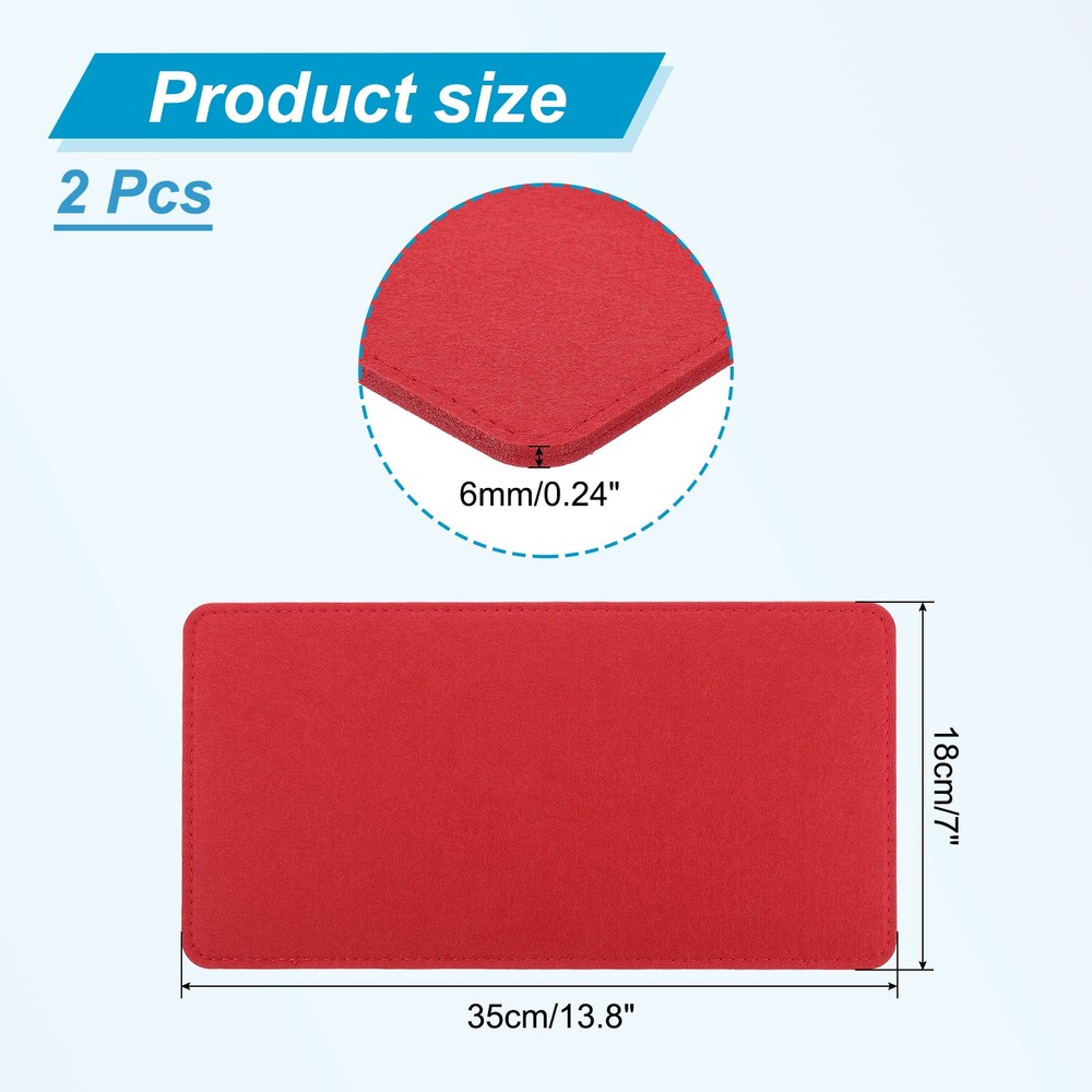 13.8''×7'' Felt Bag Base Shaper, 2pcs Bag Bottom Organizer Rectangle, Red