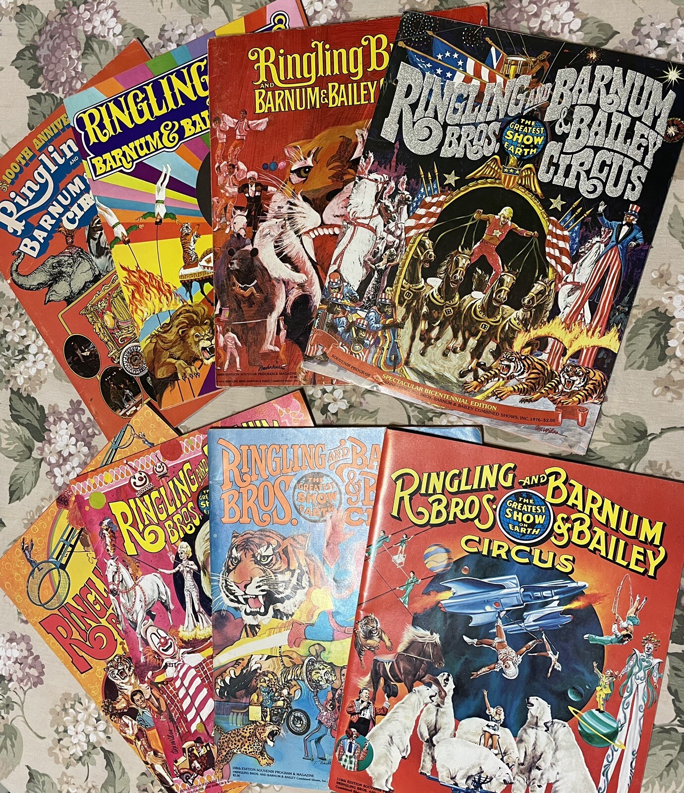 Vtg Ringling Bros Circus Programs 8 Issues