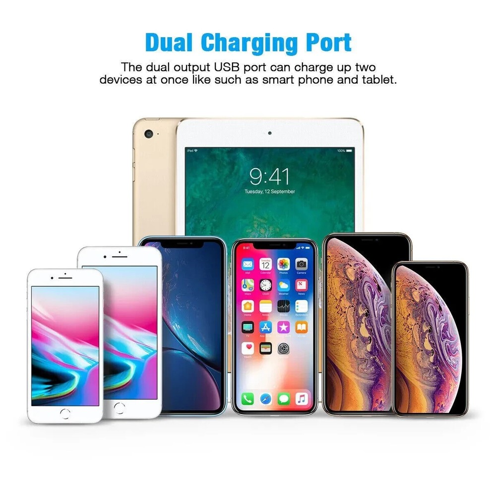 12V Car Cigarette Lighter Socket Splitter Dual USB Charger Power Adapter Outlet