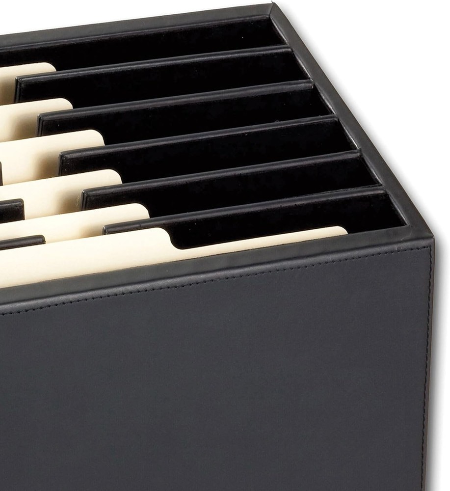 Black Leather 6-Tray File Sorter