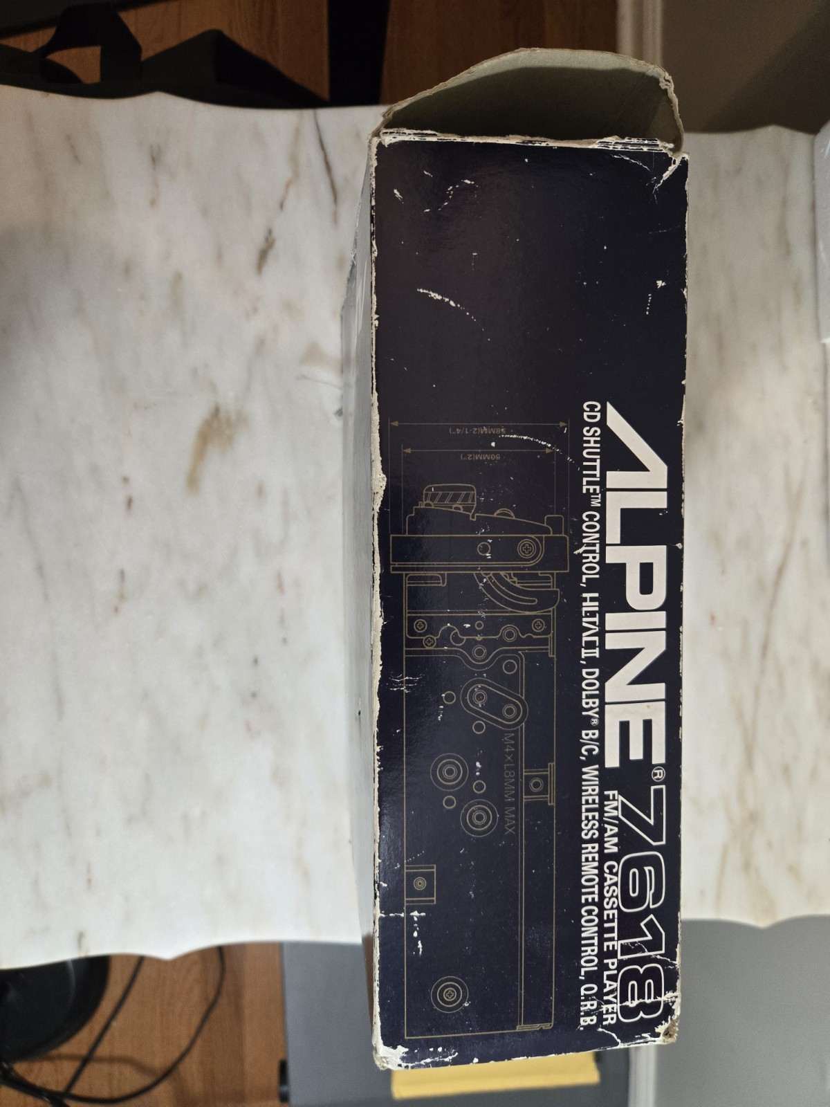 Vintage Rare Alpine 7618 AM FM Cassette Player Tuner Stereo -COMPLETE- UNTESTED