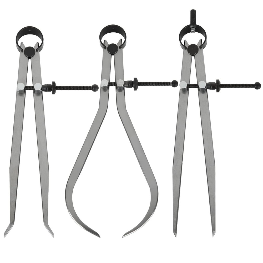 3 Piece Spring Caliper/Divider Set, 8 inches Inside Outside Divider...