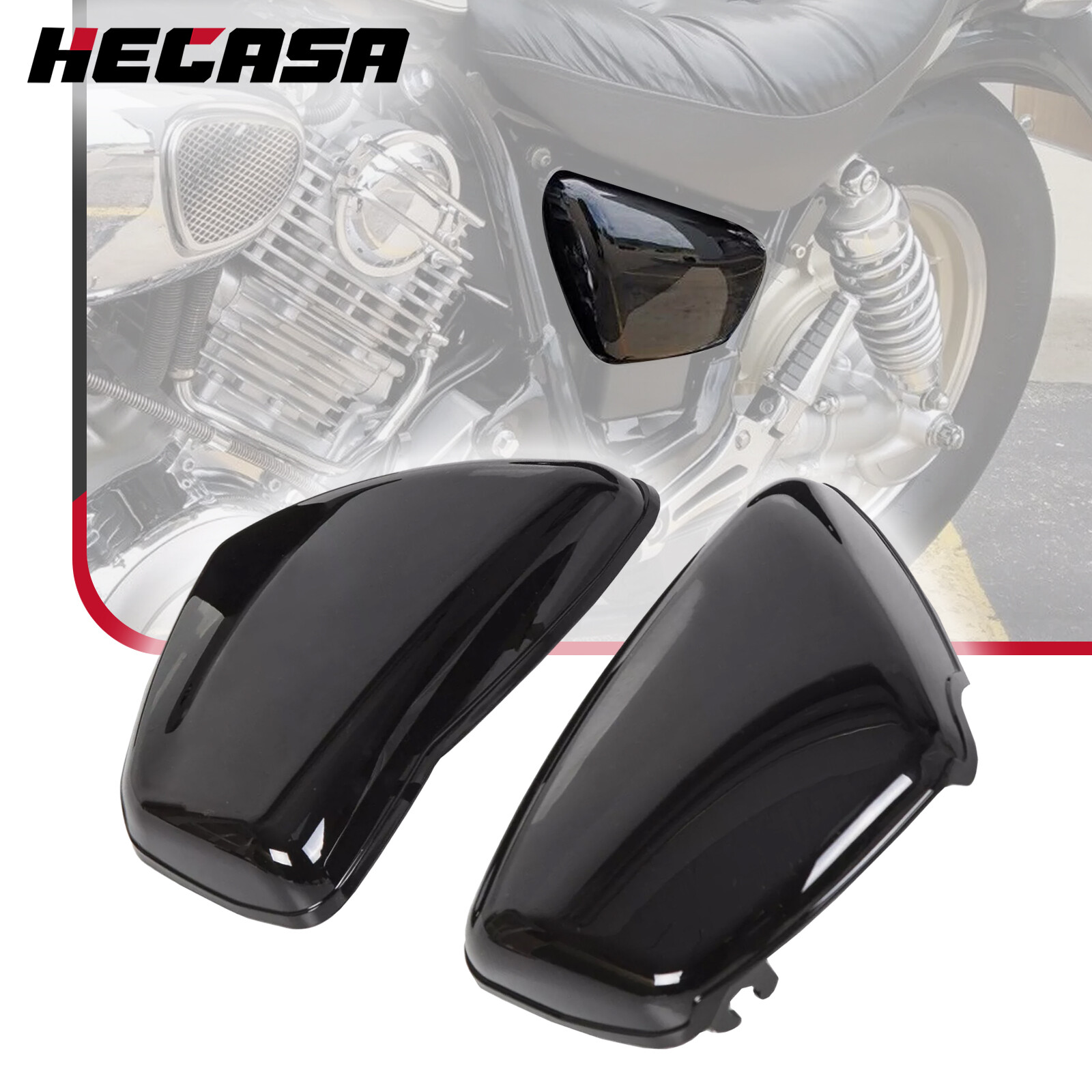 For Yamaha 1984-up XV700 750 1000 1100 Virago Side Panel Battery Cover Black