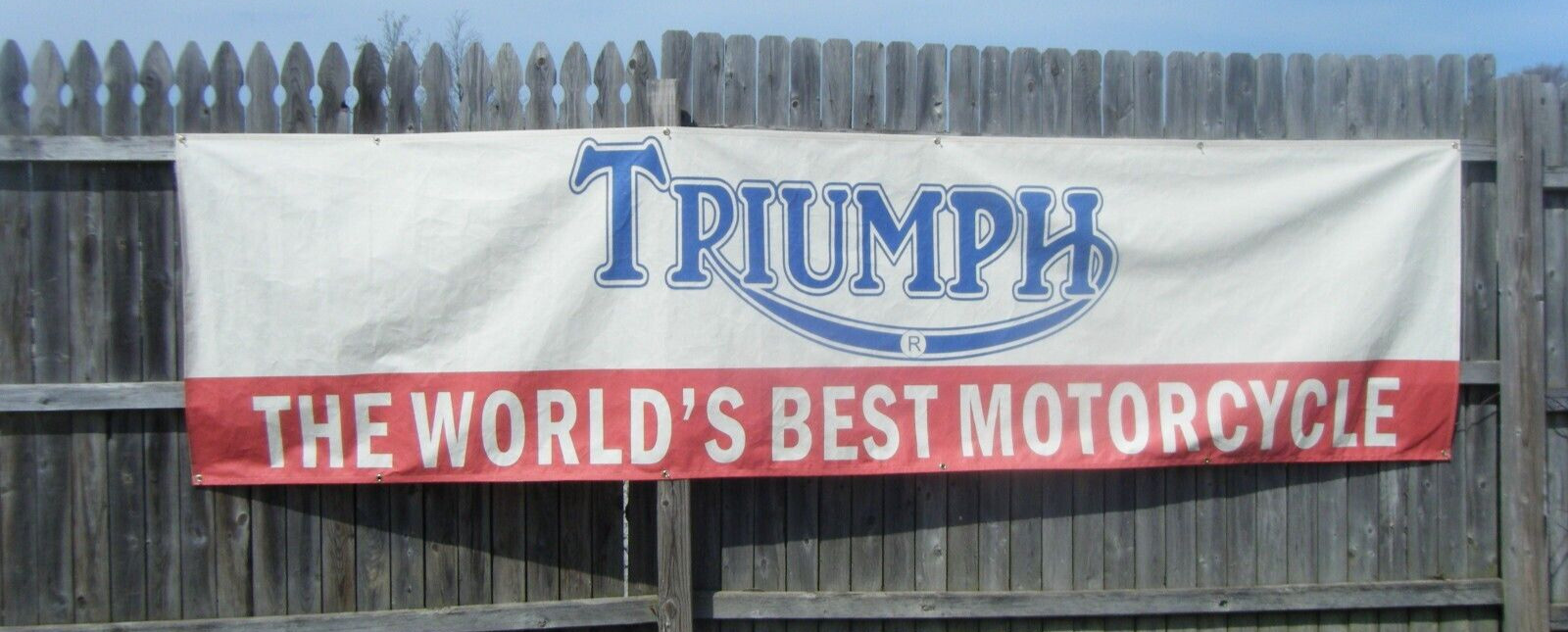 Triumph Motorcycle HUGE Vintage Style Dealer Promo Banner Sign