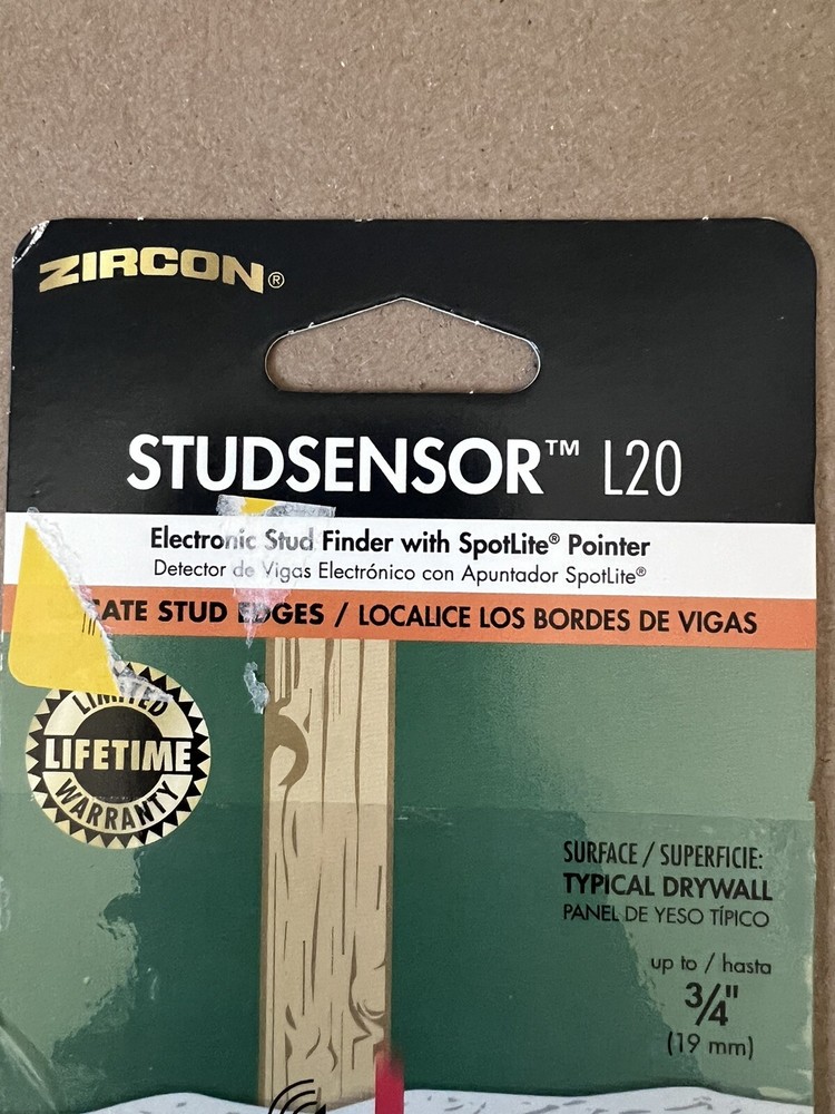 Zircon Studsensor L20 Electronic Stud Finder With Spotlite Pointer