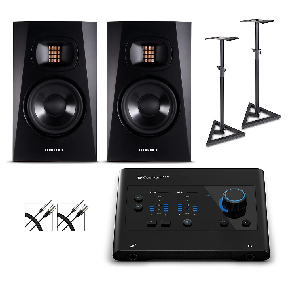 PreSonus Quantum ES2 Audio Interface  w/Adam Audio Monitors/Cables/Stands T5