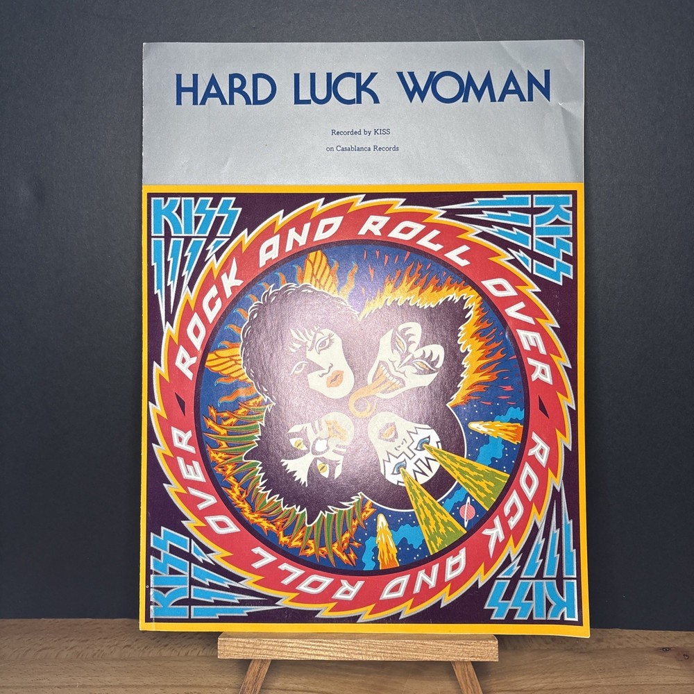 Rare VTG KISS Hard Luck Woman Sheet Music Almo Publications Made USA Cafe Rock