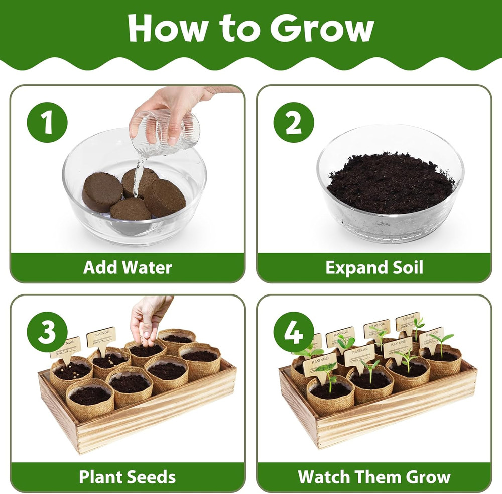 Indoor Herb Garden Kit for Beginners - Complete Windowsill Growing Set