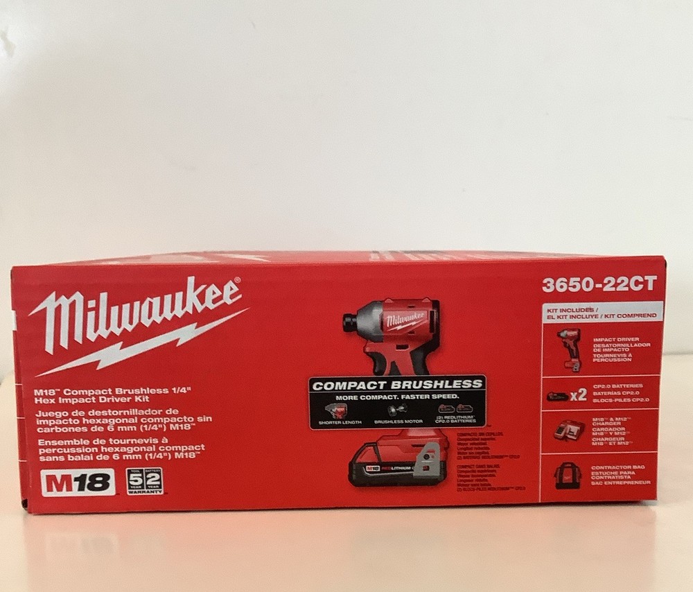 Milwaukee 3650-22CT M18 Compact 1/4" Driver Kit