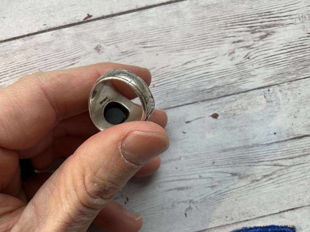 ORIGINAL WWII USAAF BOMBARDIER RING STERLING / PATCH