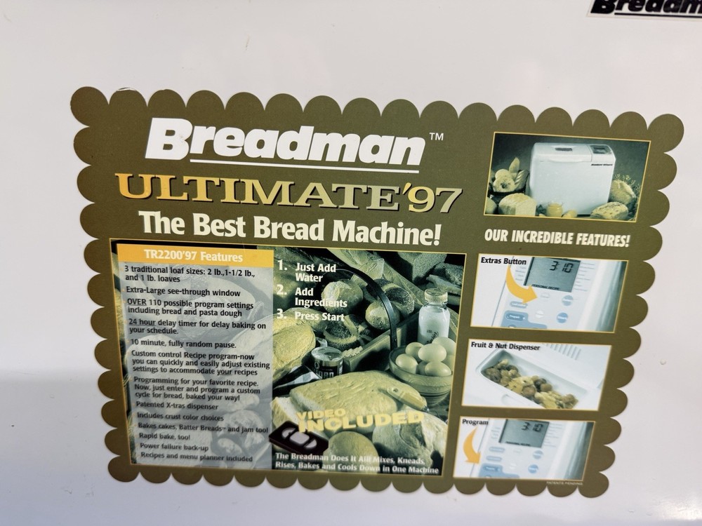 Breadman TR2200’97 Breadmaker