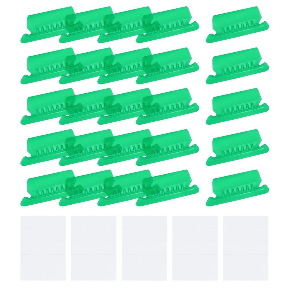 Hanging File Folder Tabs, 2 Inch File Folder Tabs and Inserts, Green, 100 Pcs