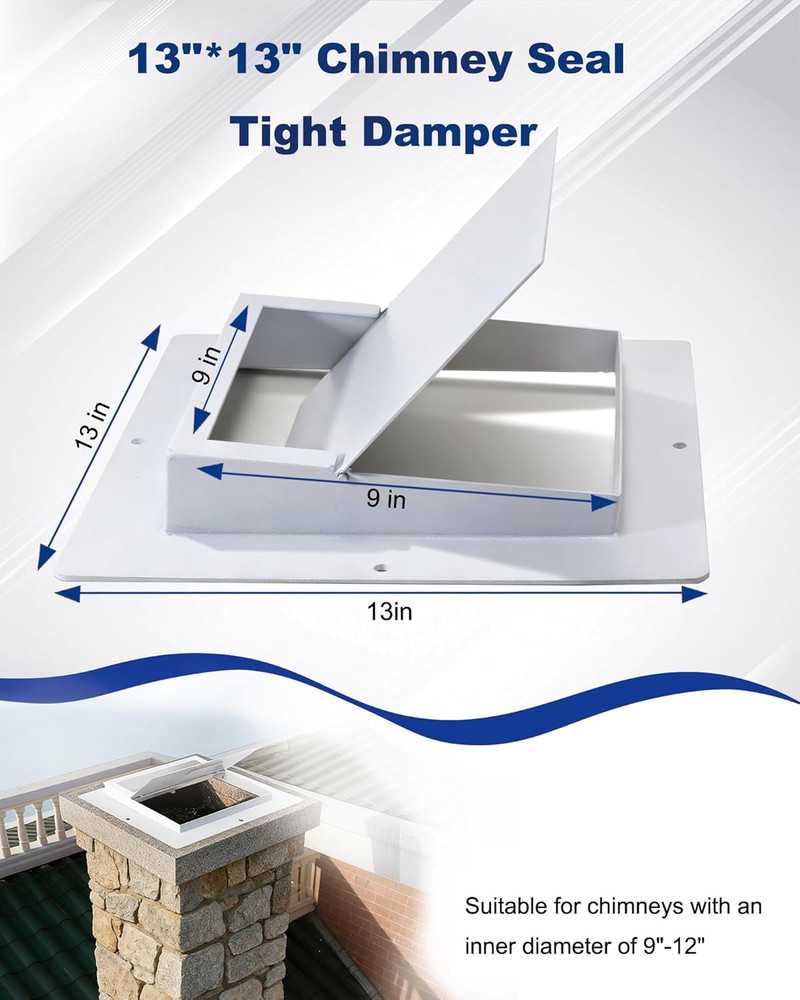 Chimney Seal Tight Damper 13"x13" - Ultimate Protection from Elements