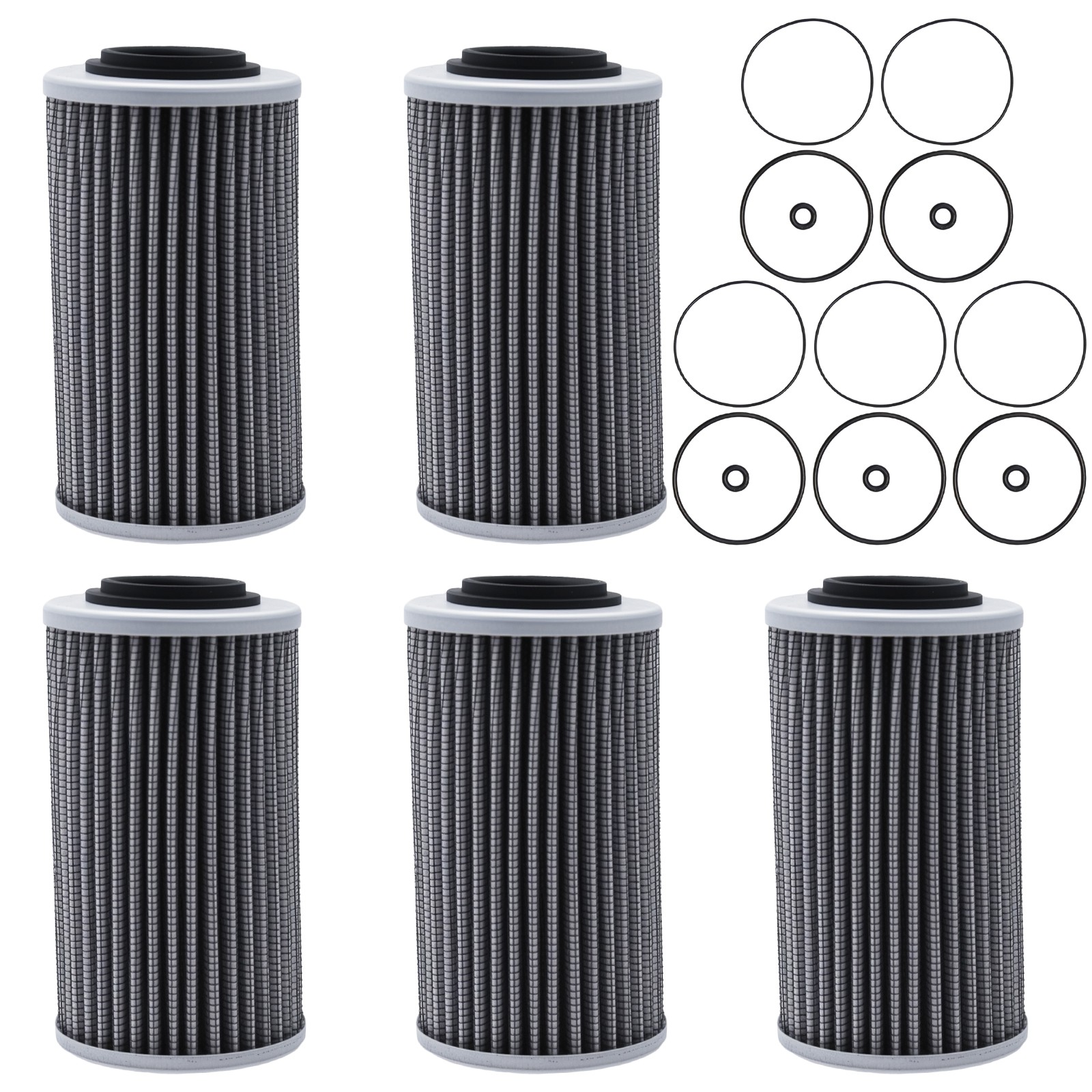 5X Oil Filters W/O-rings For Sea-Doo 130-300hp GTI RXT RXP GTX 420956744
